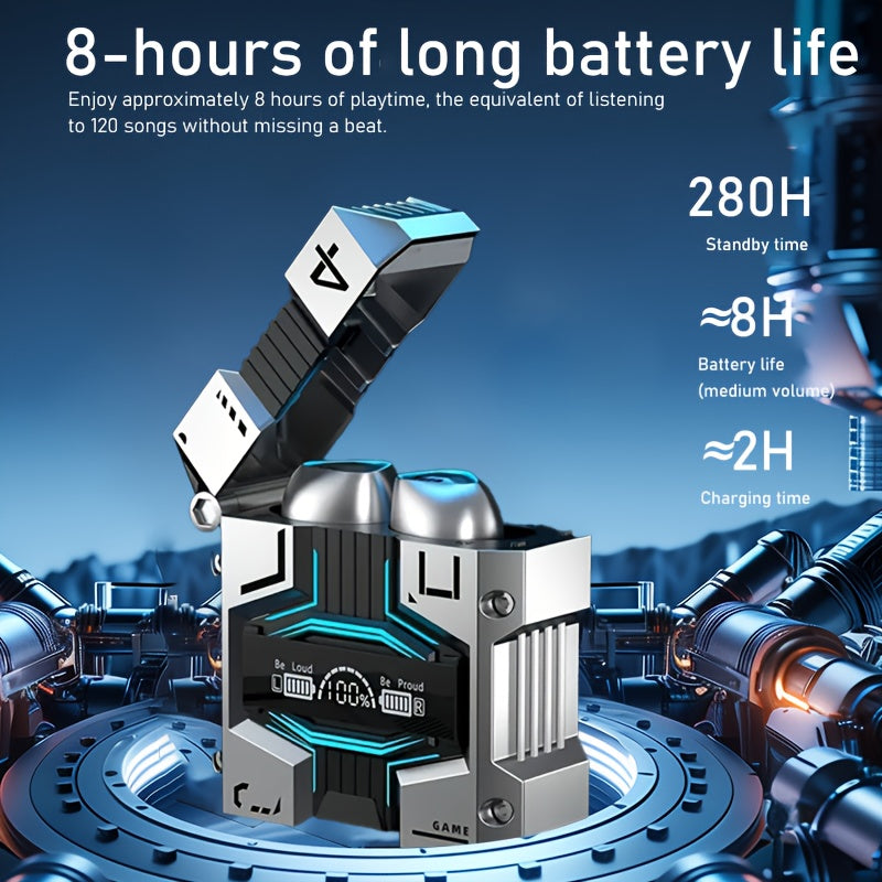 Gaming Wireless Earbuds, ENC, Bluetooth 5.3, IPX7, 120h Battery, Built-in Mic