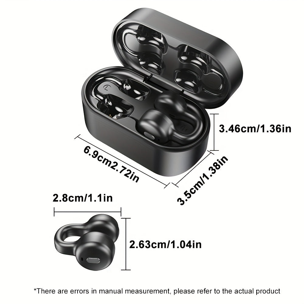 Wireless Sports Clip-On Earbuds with Long Battery Life, Bluetooth for Everyday Use.