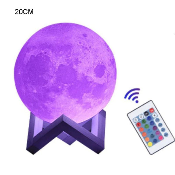 16-Color LED Moon Lamp with Remote and Stand