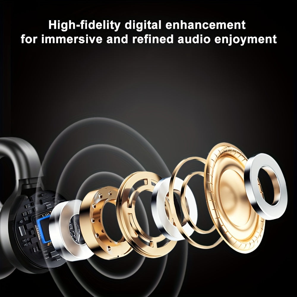 Wireless Sports Clip-On Earbuds with Long Battery Life, Bluetooth for Everyday Use.