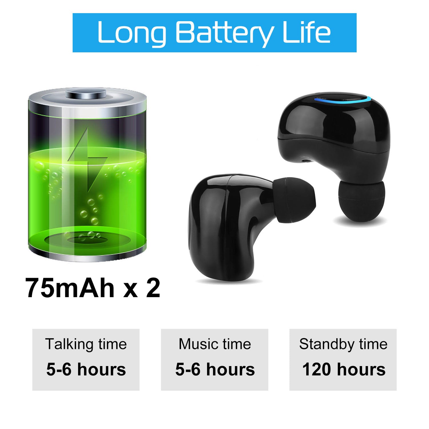 Wireless TWS Earbuds with Stereo Sound, Noise-Reducing Mic, and Charging Case.