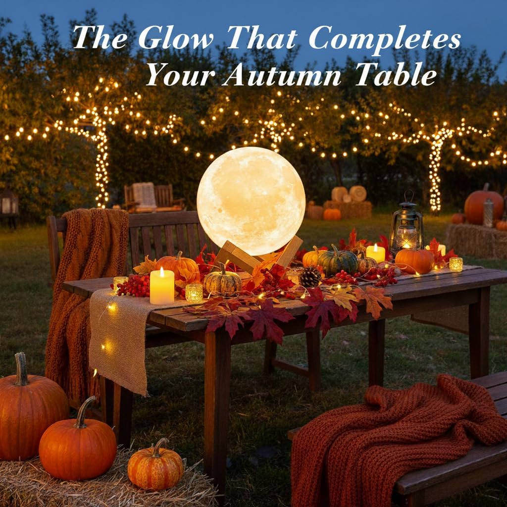 16-Color LED Moon Lamp with Remote and Stand