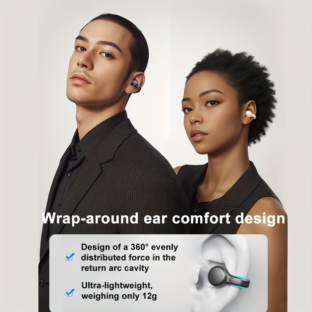 Wireless Sports Clip-On Earbuds with Long Battery Life, Bluetooth for Everyday Use.