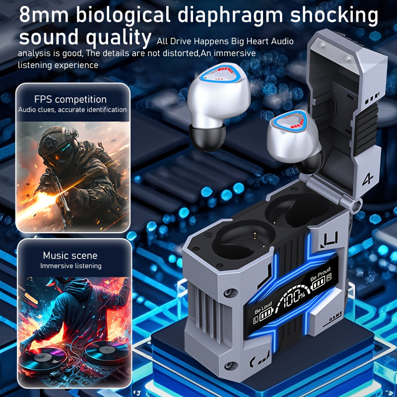 Gaming Wireless Earbuds, ENC, Bluetooth 5.3, IPX7, 120h Battery, Built-in Mic