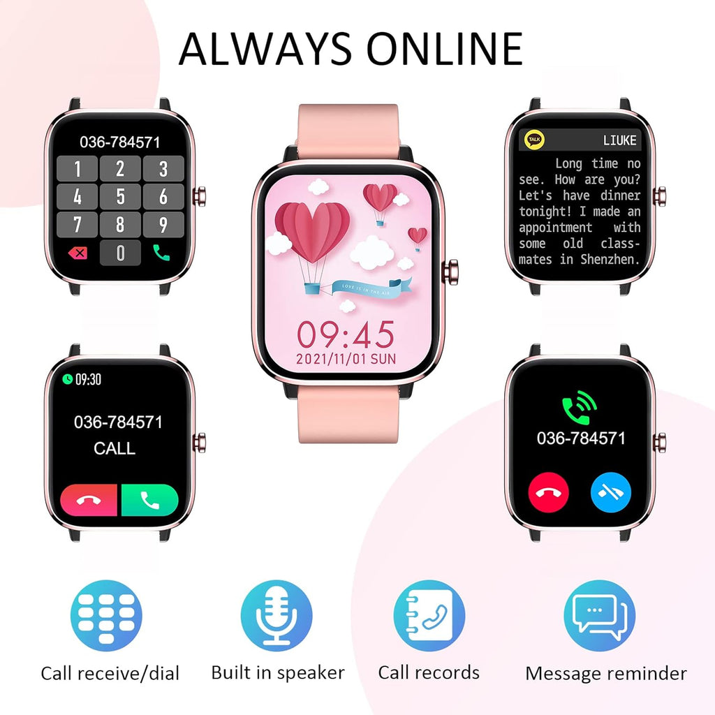 Smart Fitness Smartwatch - Bluetooth Call & Health Tracker