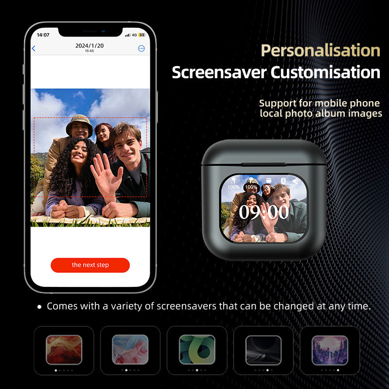 ANC Wireless Earbuds with Touch Screen & MP3 Playback.