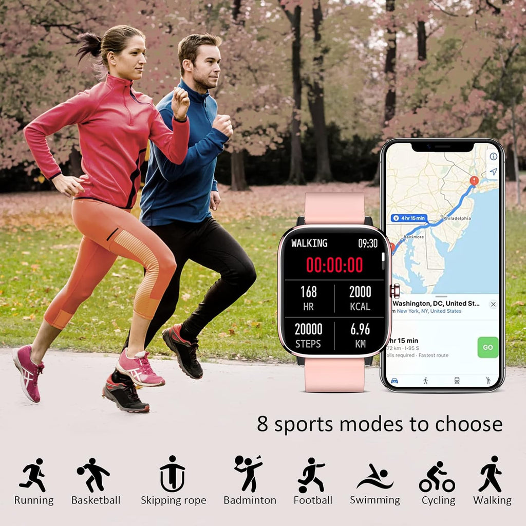 Smart Fitness Smartwatch - Bluetooth Call & Health Tracker