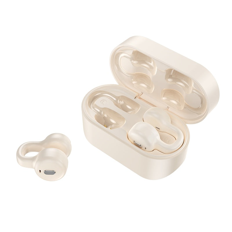 Wireless Sports Clip-On Earbuds with Long Battery Life, Bluetooth for Everyday Use.