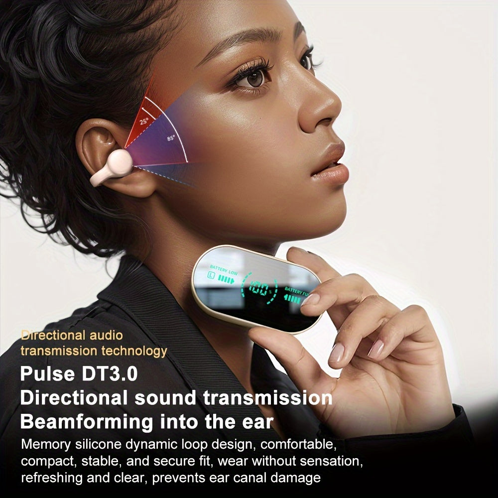 Wireless Sports Clip-On Earbuds with Long Battery Life, Bluetooth for Everyday Use.